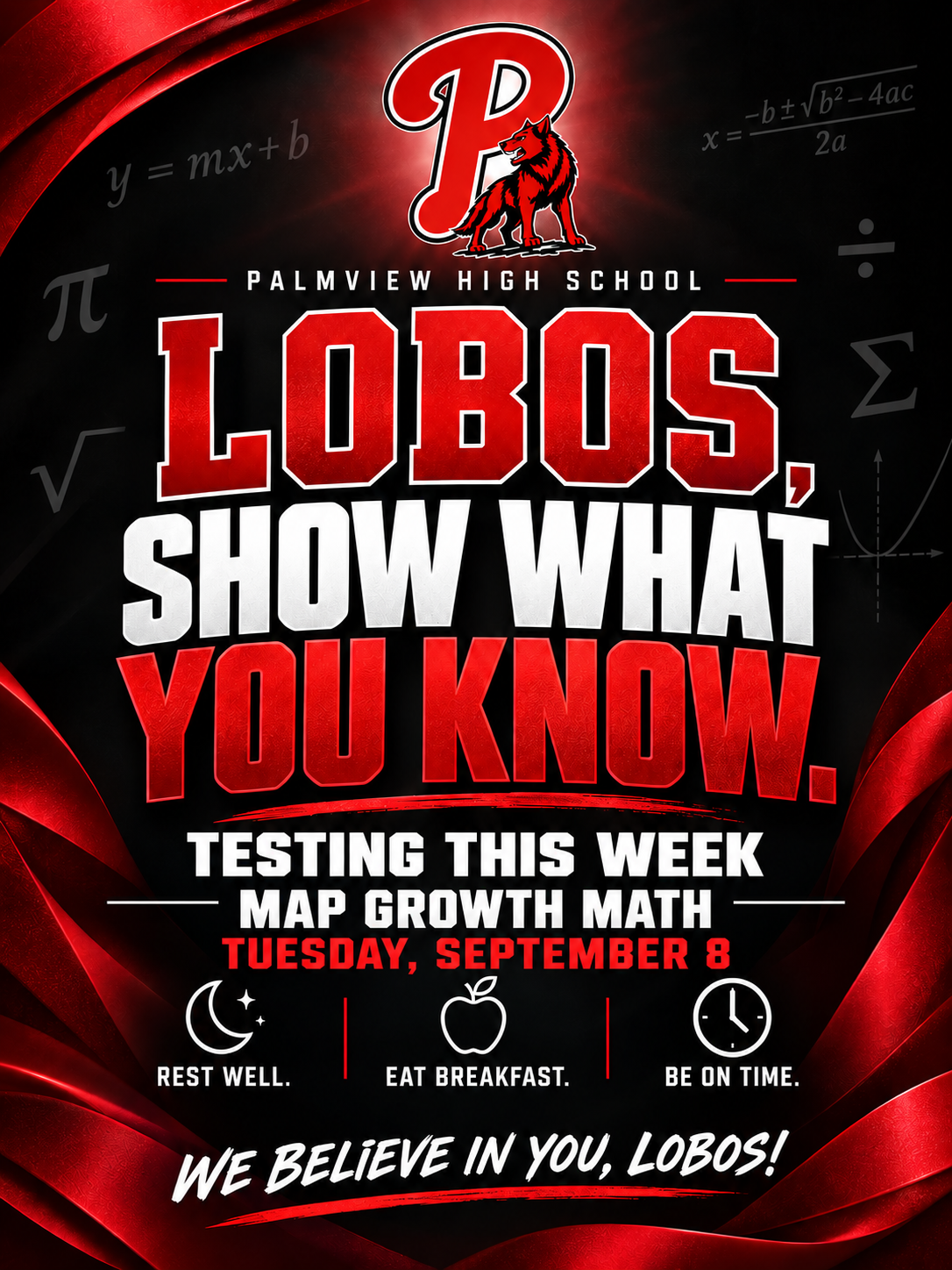 🐺 Lobos, tomorrow is MAP Growth Math testing!