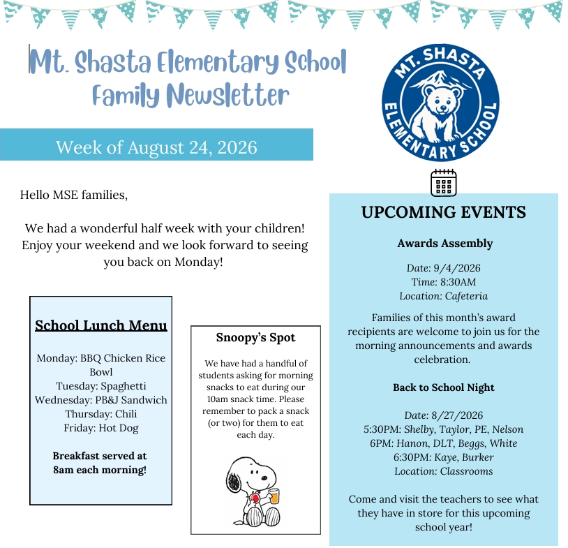 🍎 MSE Family Newsletter 8/24/2026 🍎