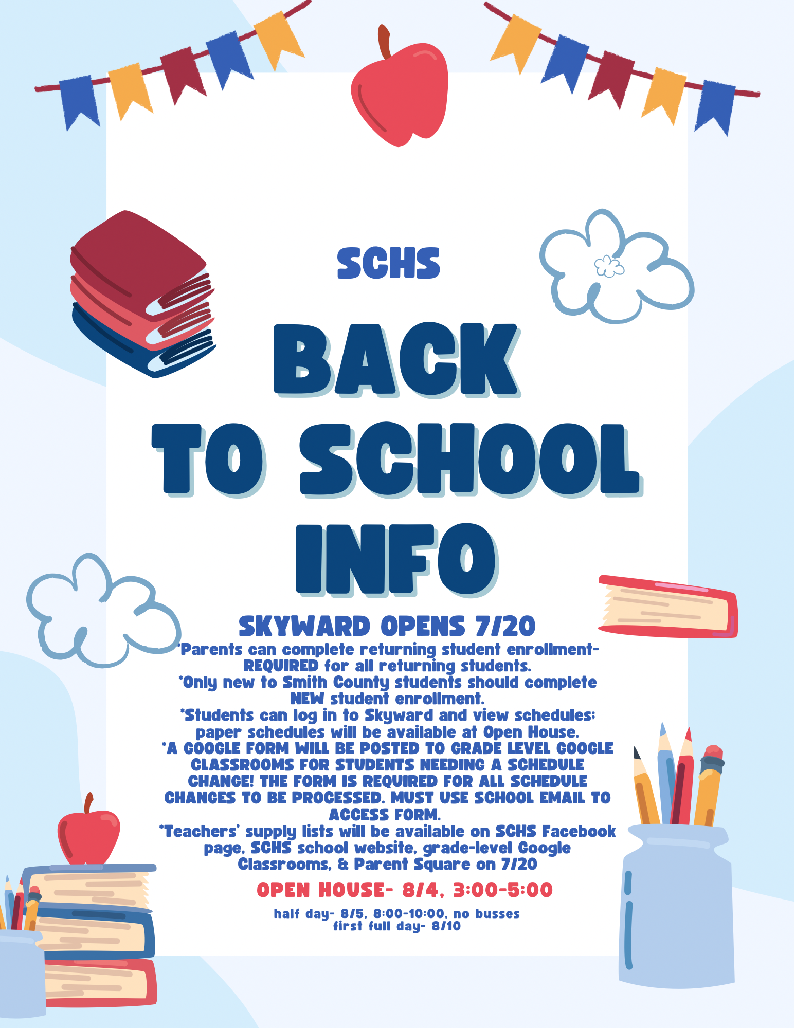SCHS Back To School Info