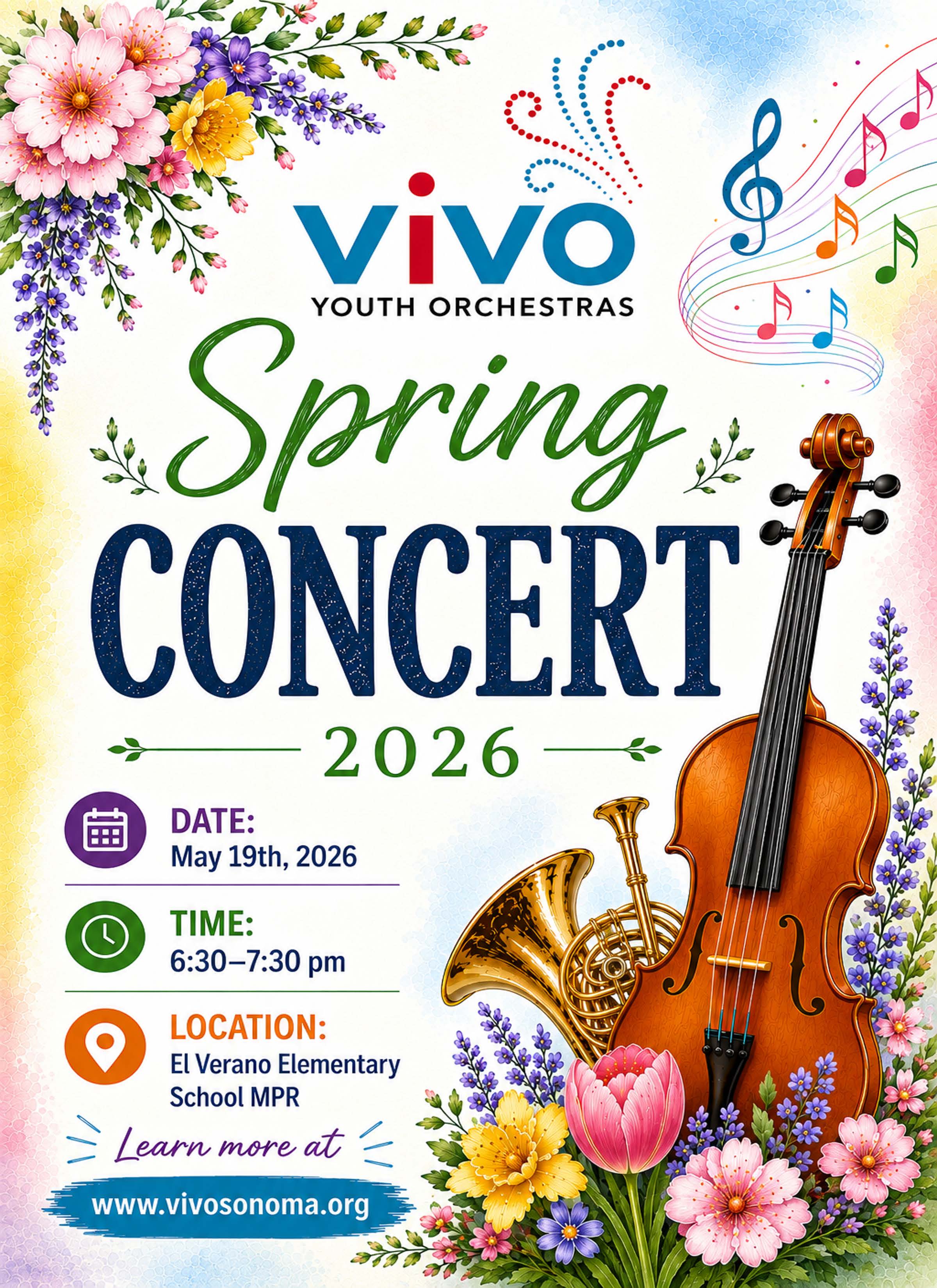 Celebrate Student Talent at the Vivo Spring Concert: Tuesday, May 19 at 6:30 pm at El Verano