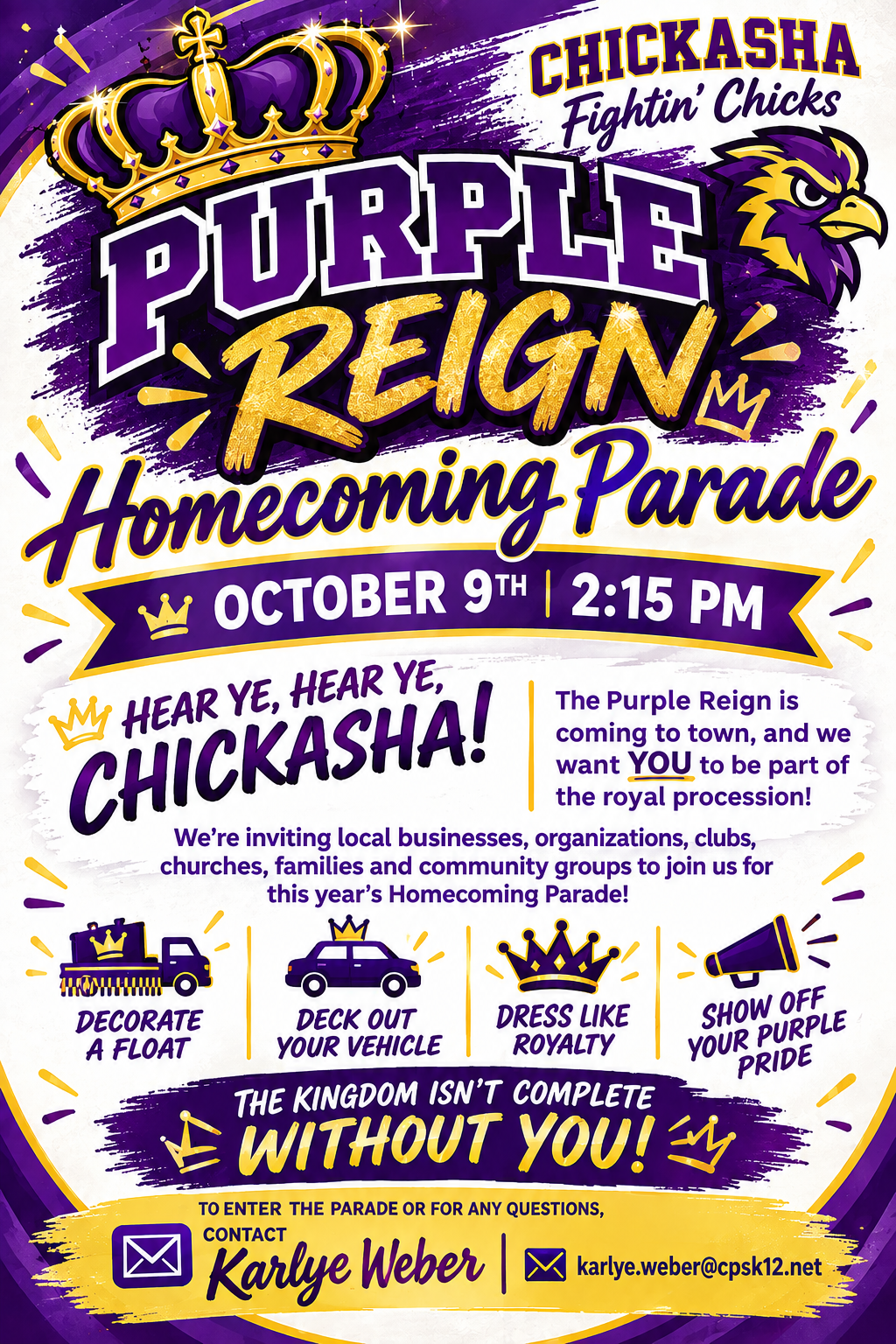 Chickasha Homecoming Parade - Oct. 9th at 2:15 pm