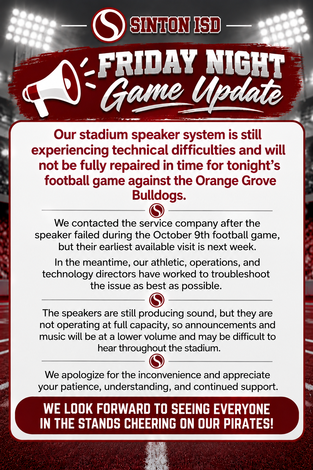 Football Game - Speaker System 