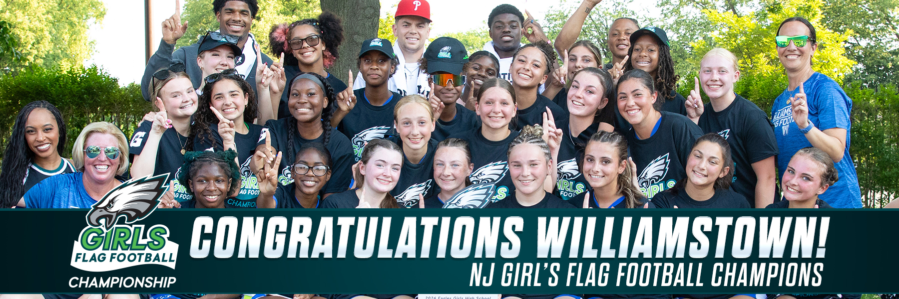 The celebration continues for our Girls’ Flag Football State Champions!