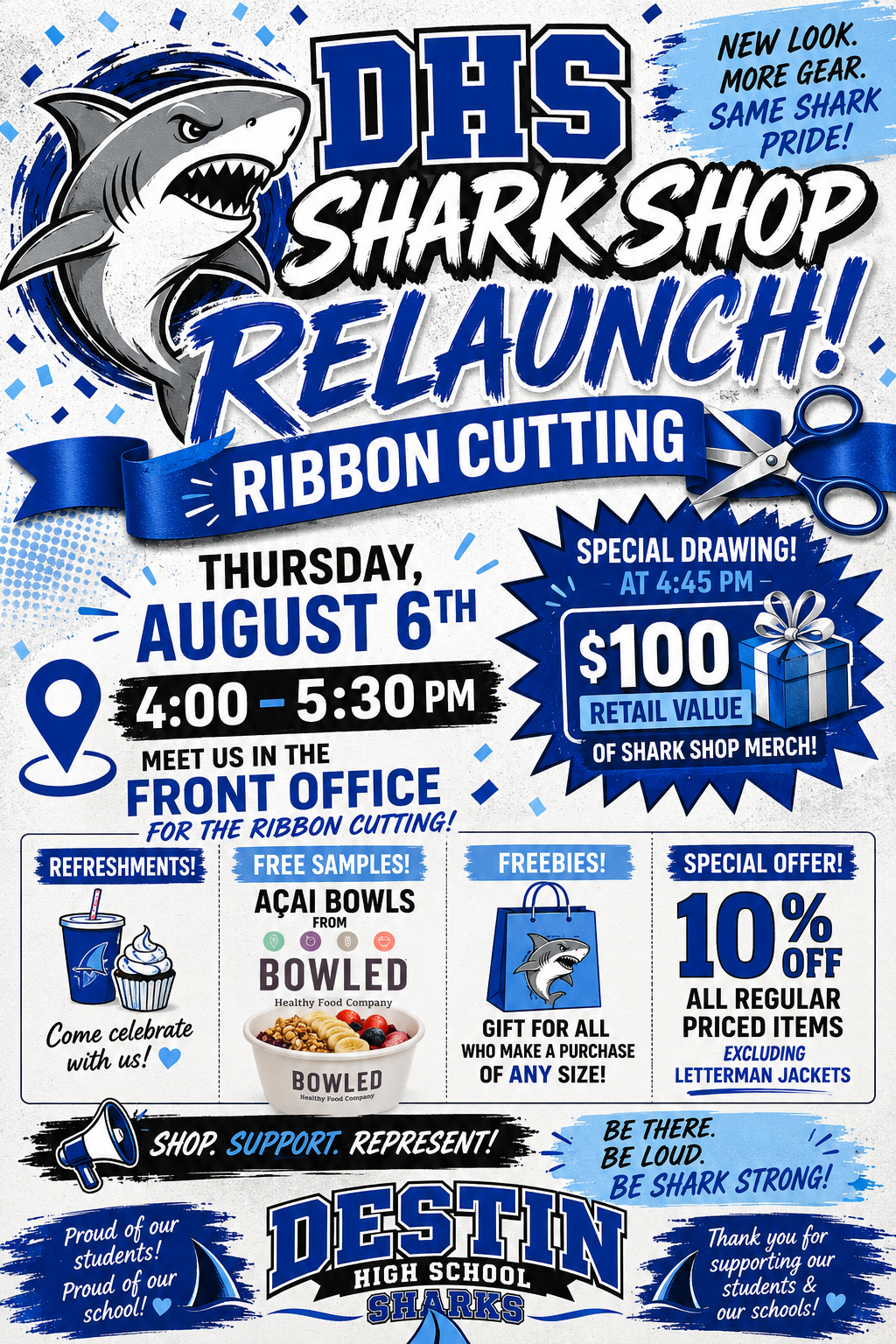 🦈🎉 The Countdown Is On! The DHS Shark Shop Grand Reopening is THIS THURSDAY! 🎉🦈