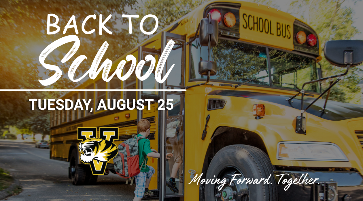 A young boy with a backpack boards a yellow school bus, with "BACK TO SCHOOL" text overlay.
