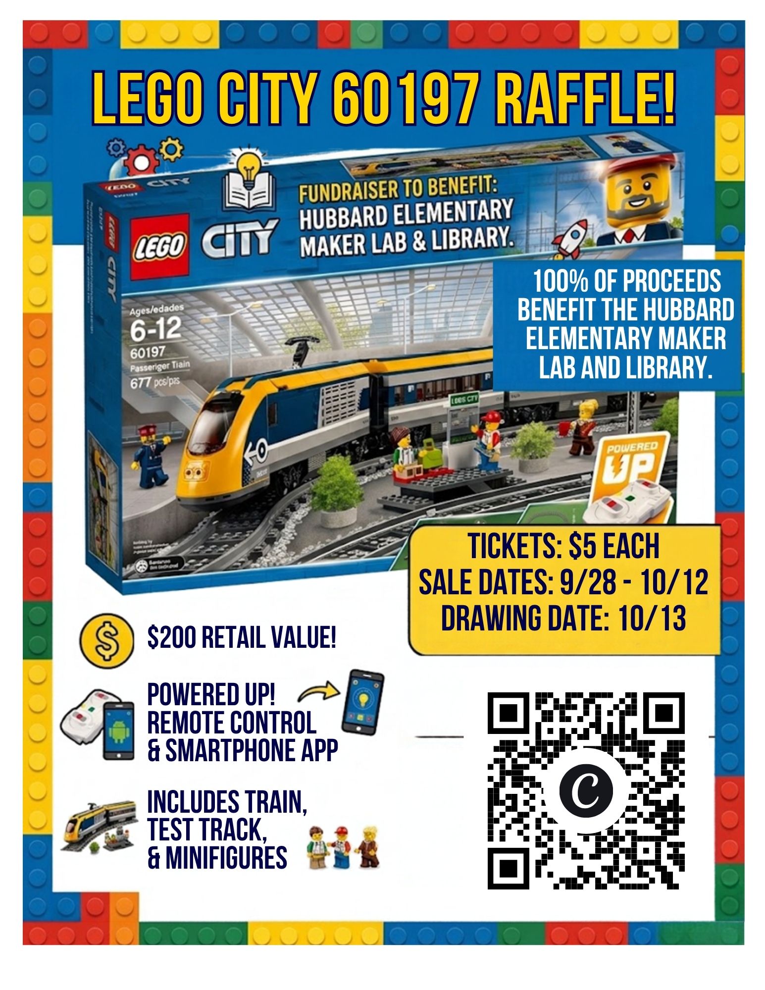 LEGO Raffle Get your Tickets 9/28-10/12!