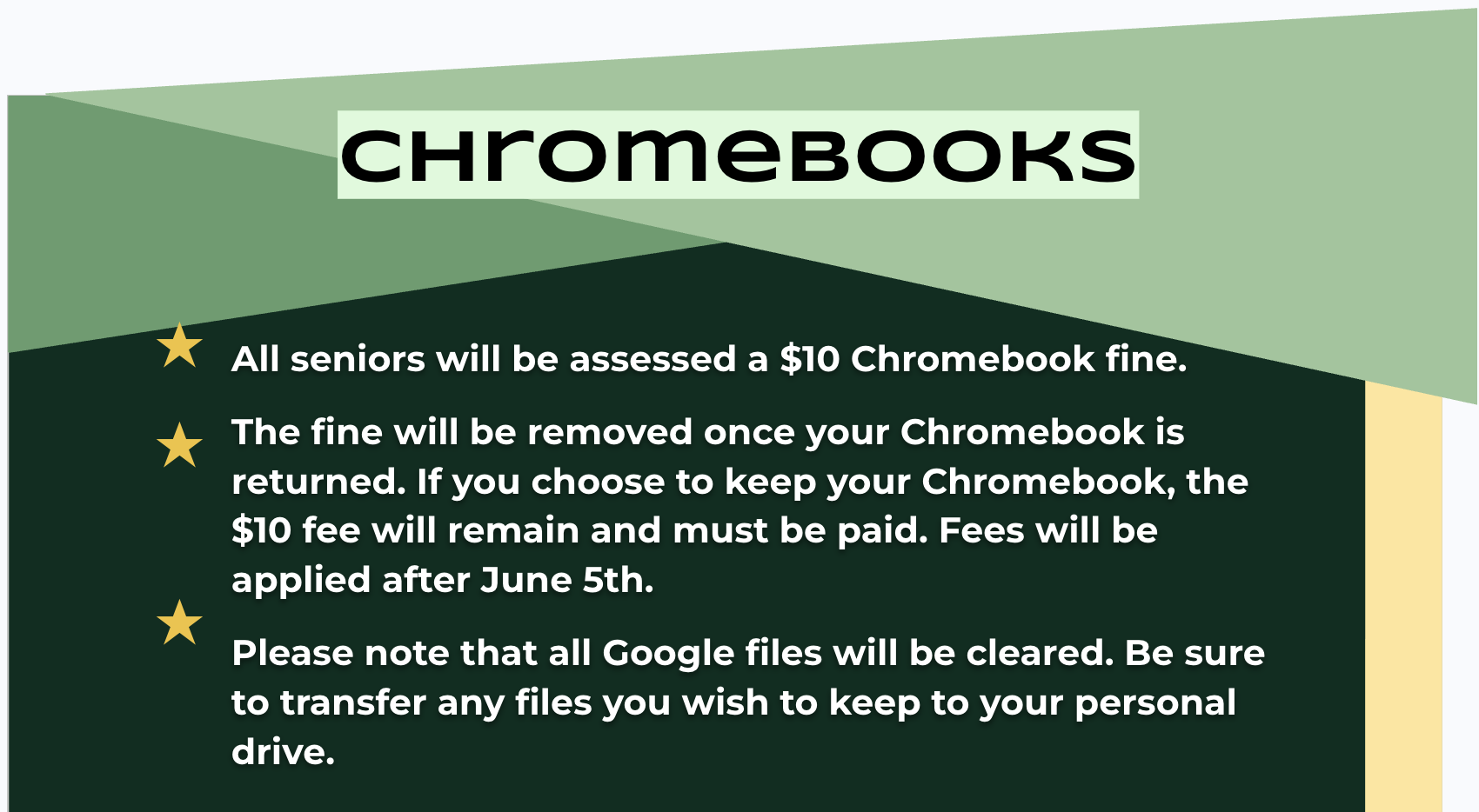 Info about Chromebook return or purchase