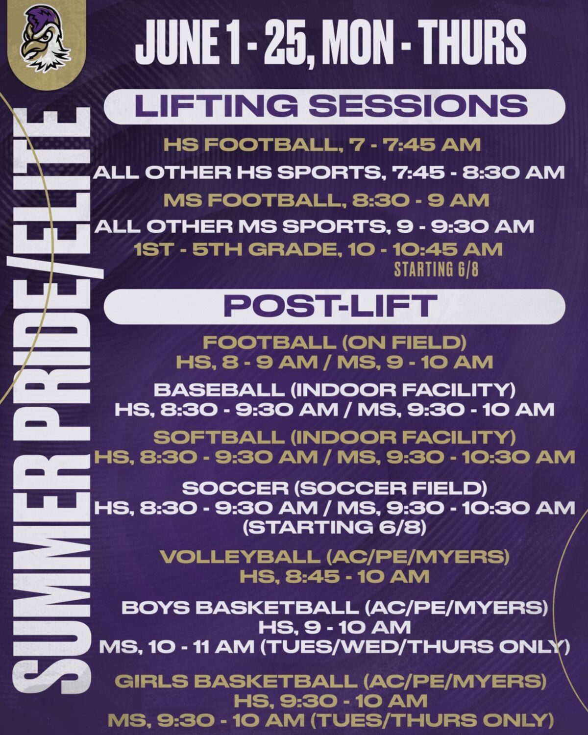 Athletics Summer Pride Information