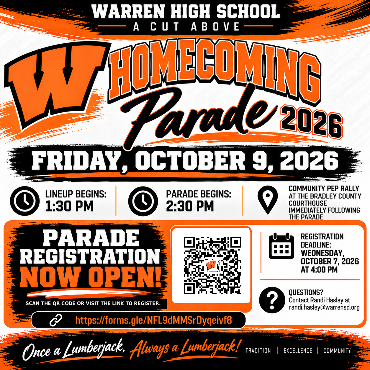 Warren Homecoming Parade Sign Up