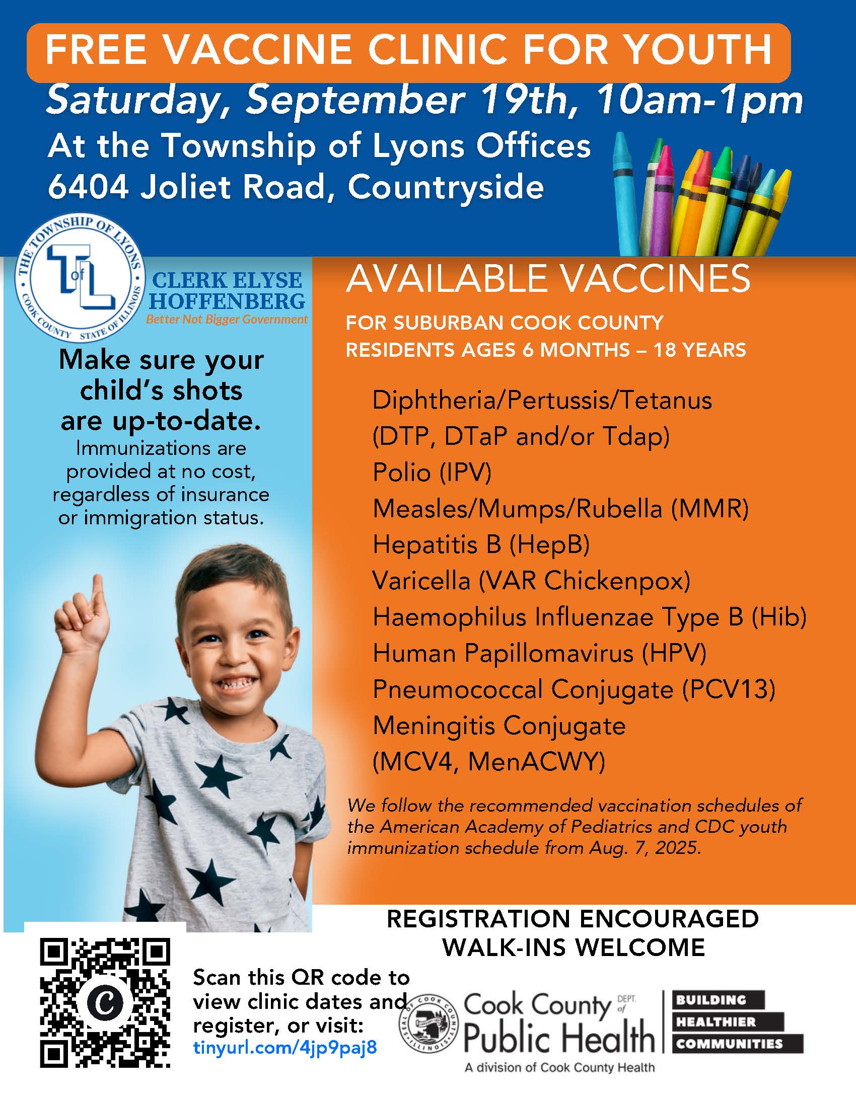 Free Vaccine Clinic for Youth