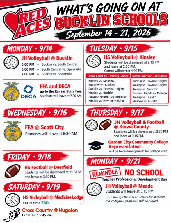 Corrected What's going on this week!