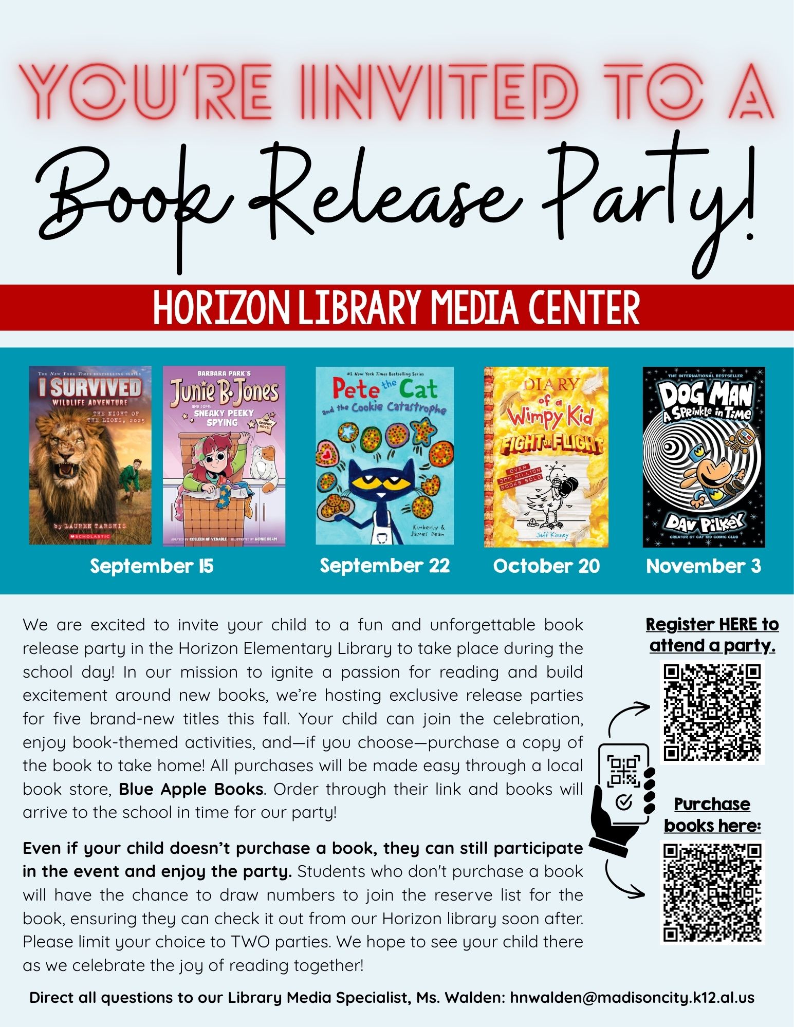 Fall Book Release Parties in the Library