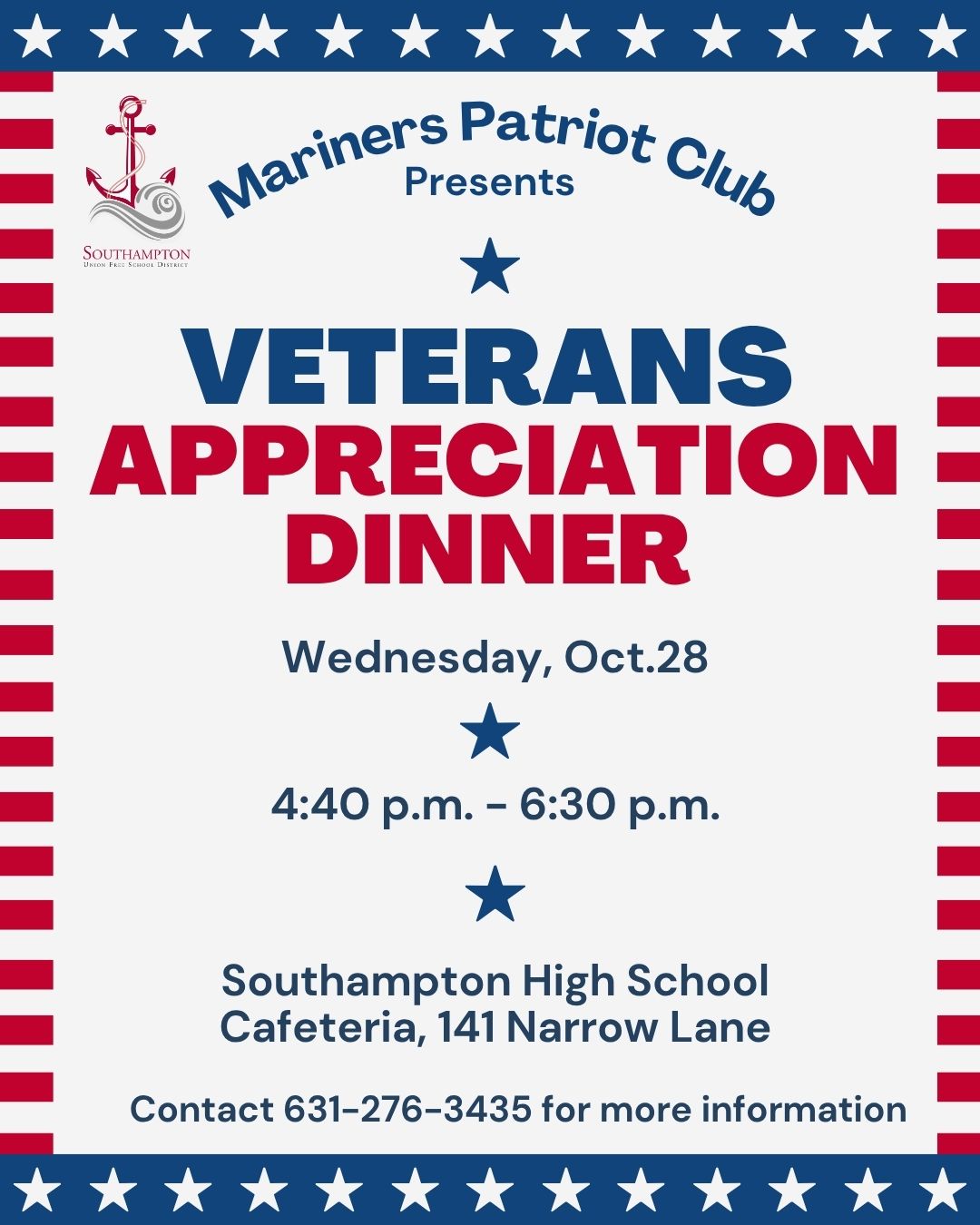 Calling all veterans: Appreciation Dinner