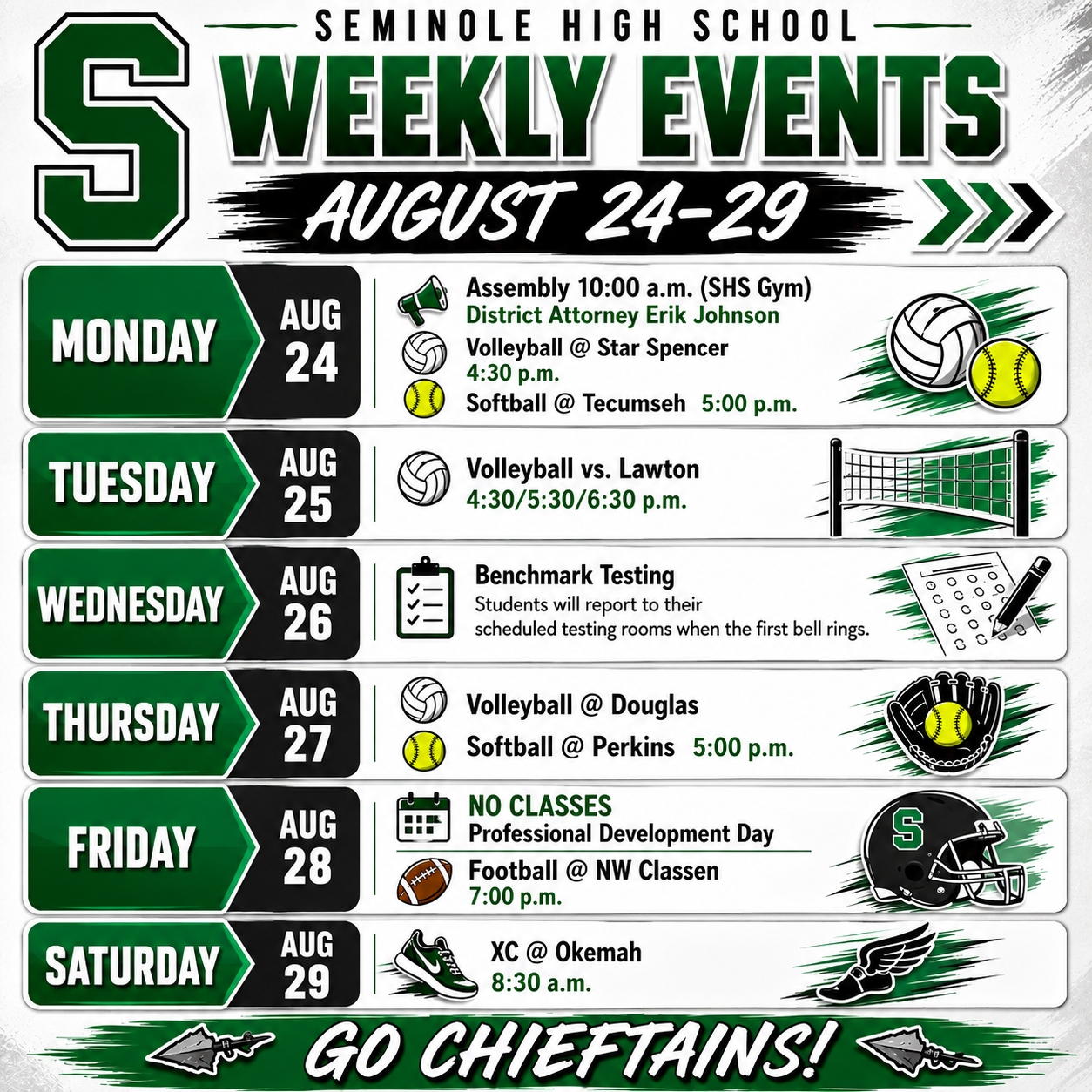 SHS WEEKLY EVENTS (WEEK OF AUG. 24)