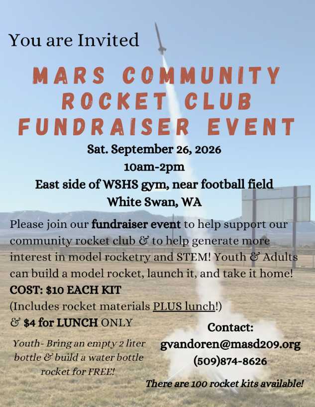 Rocket Club Fundraiser Event 9/26/26