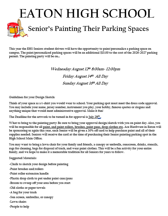 Class of 2027 Seniors Painting Parking Spots