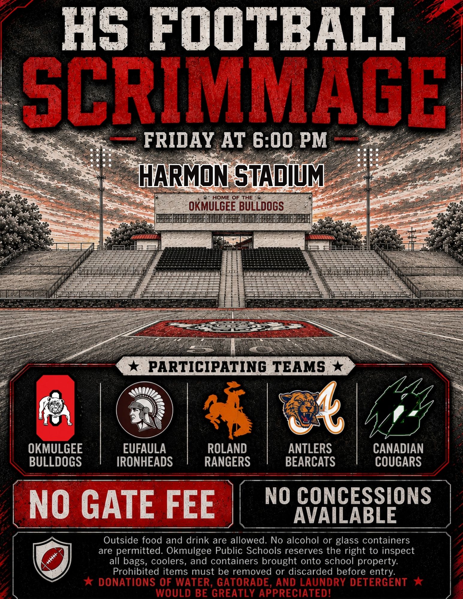 HS Football Scrimmage - Friday 8/21 At Harmon 