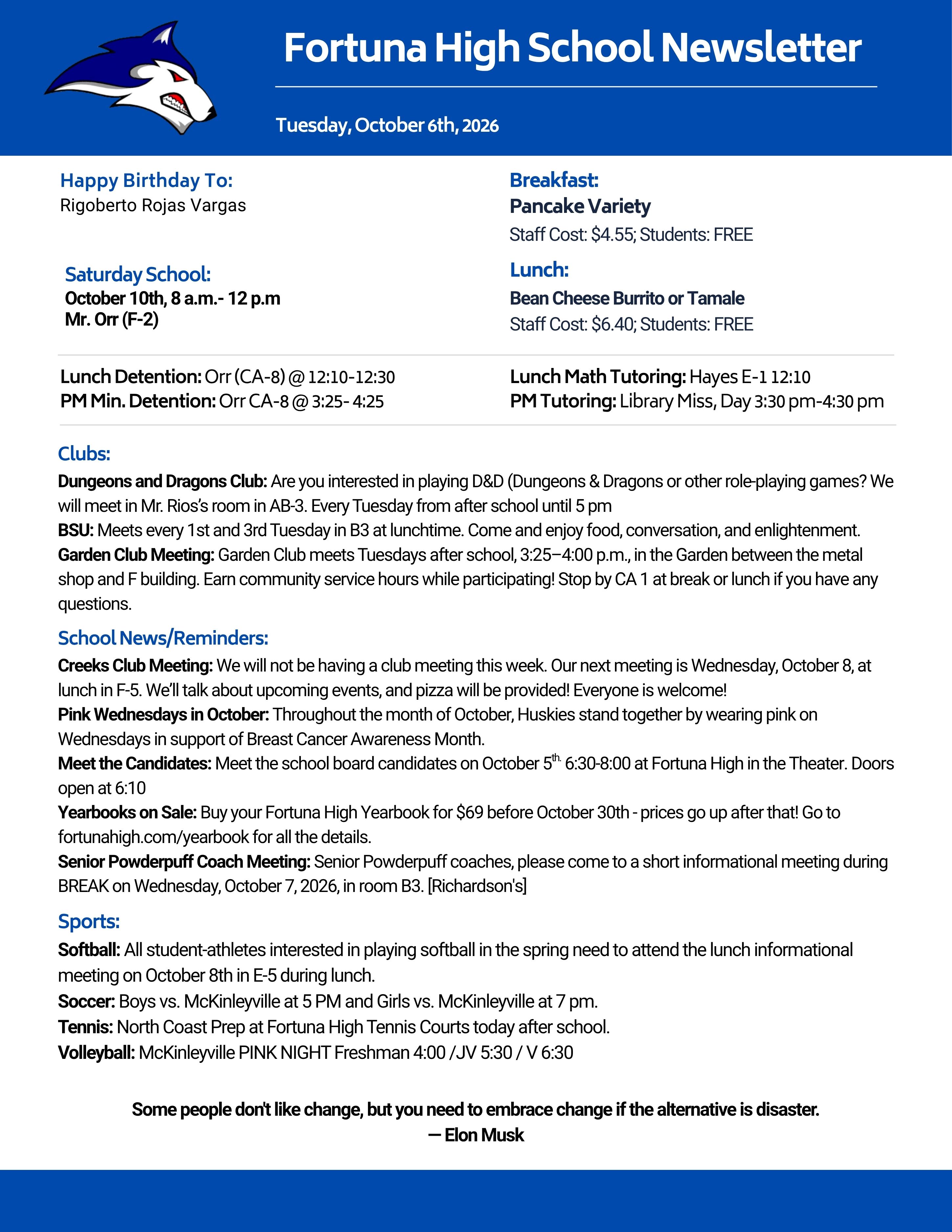 Bulletin 10/06/2026