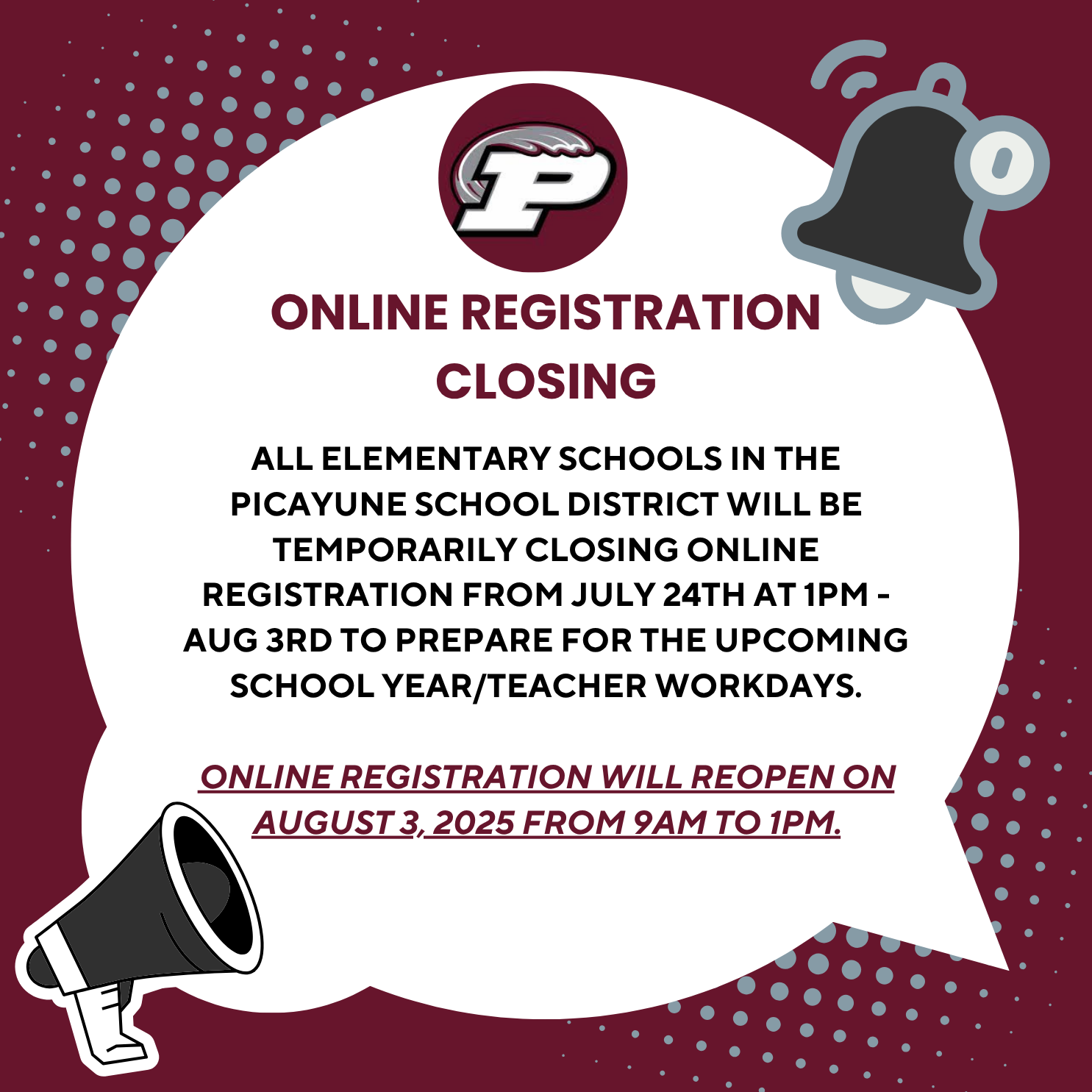 Online Registration Closing