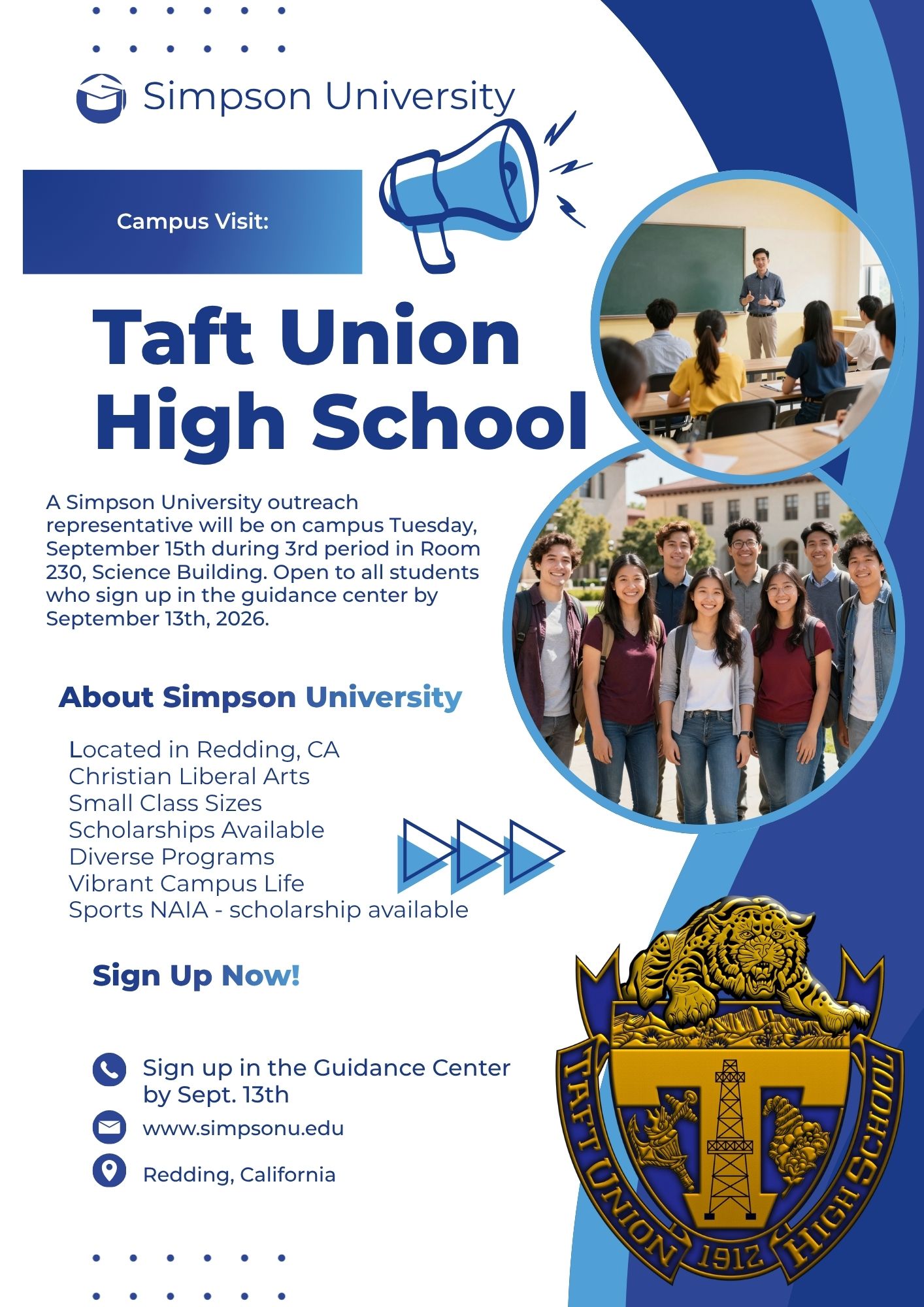 College Outreach Visit - SIMPSON UNIVERSITY 