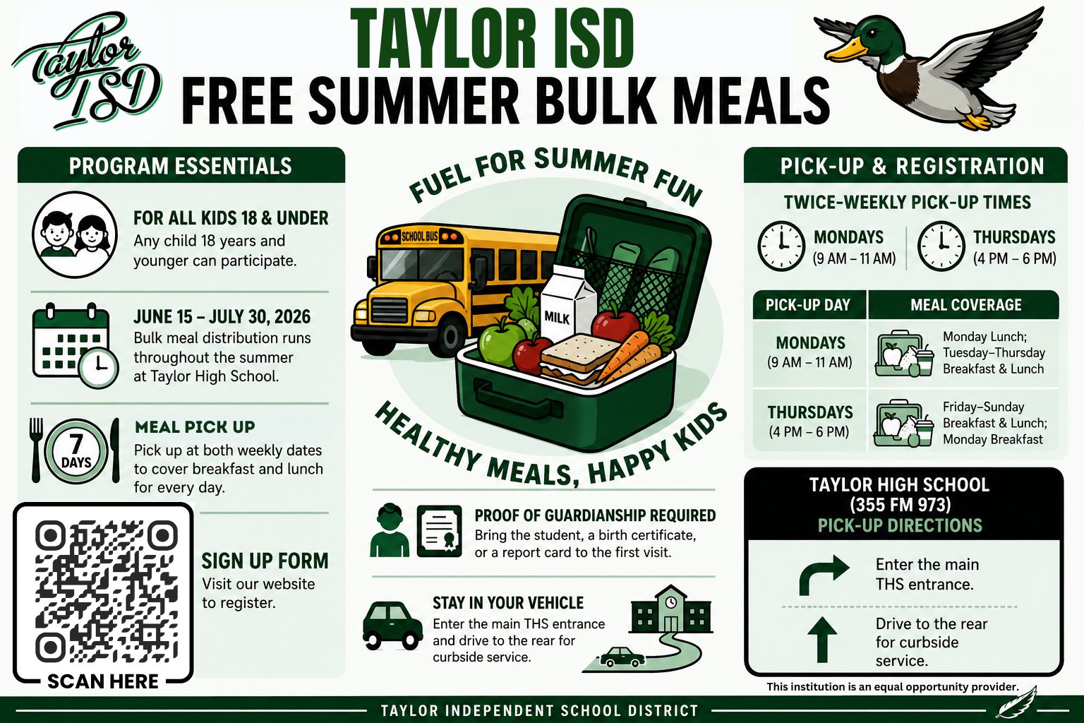 Don't Forget! Free Summer Bulk Meals Begin Monday, June 15