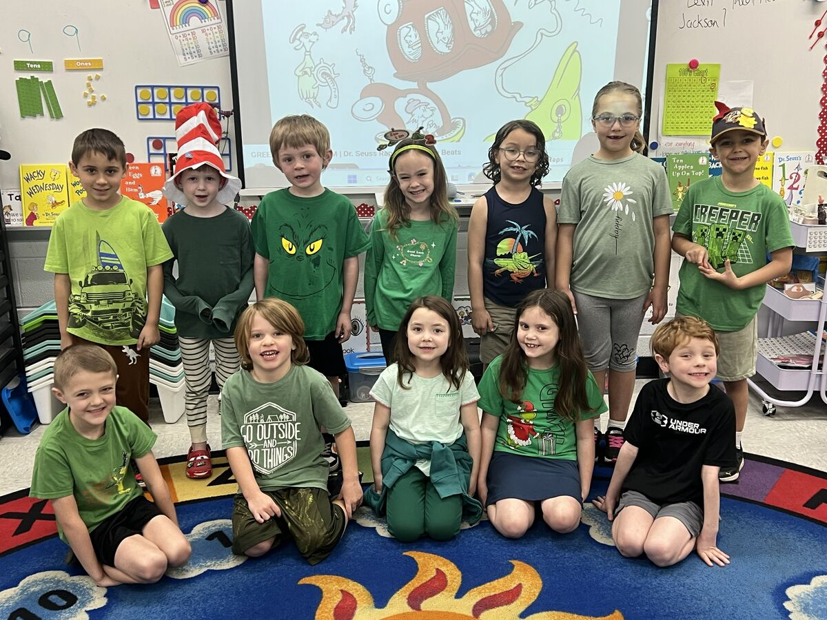 We wore green on Green Eggs and Ham Day.