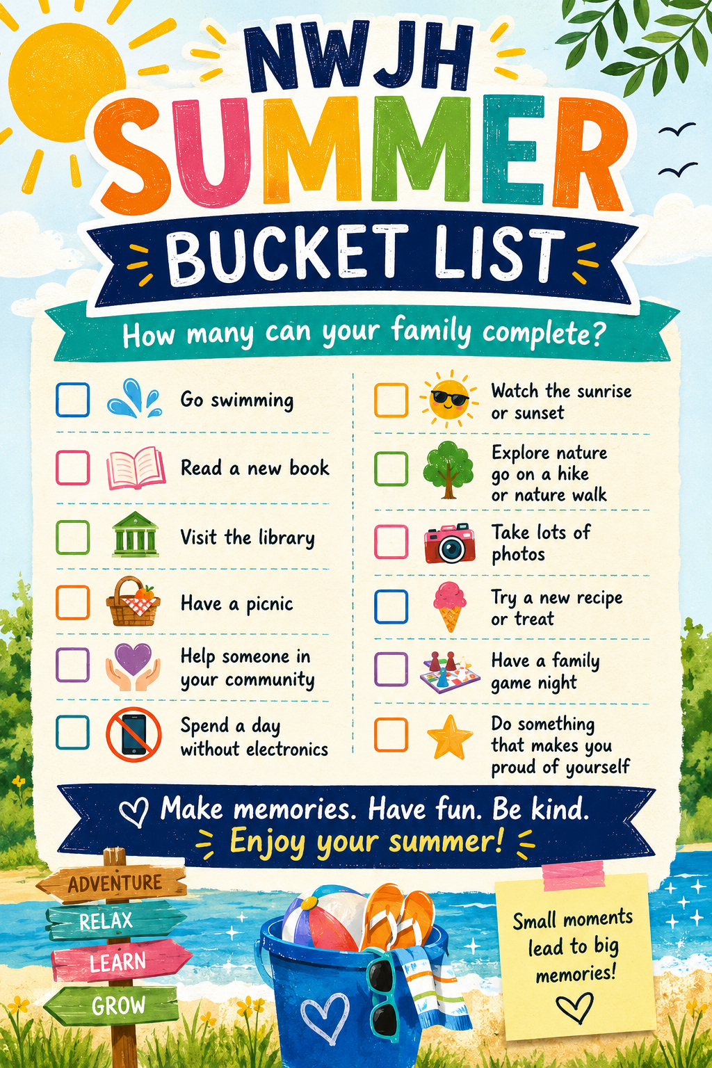 NWJH Summer Bucket List