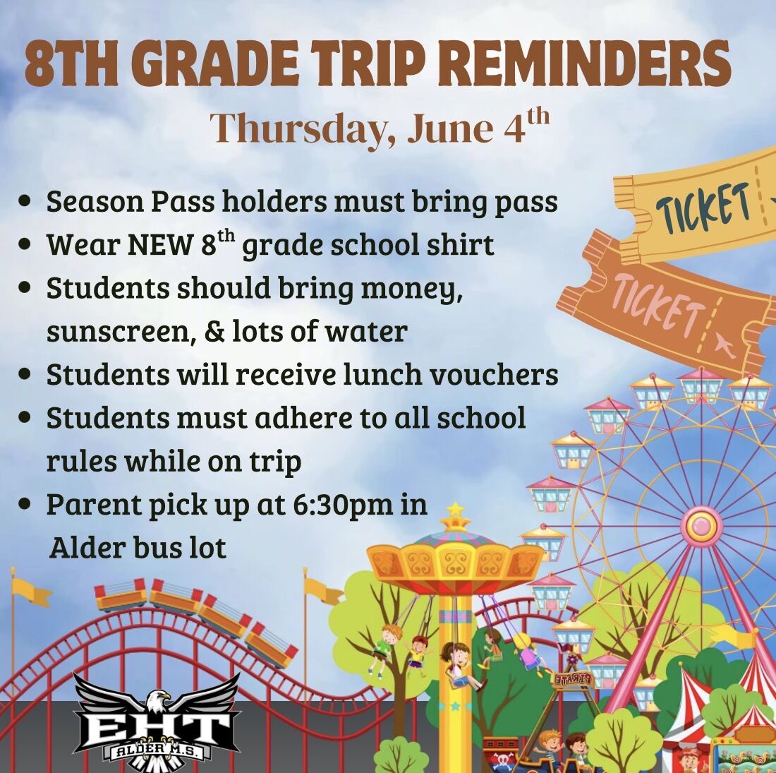 8th Grade Trip Info