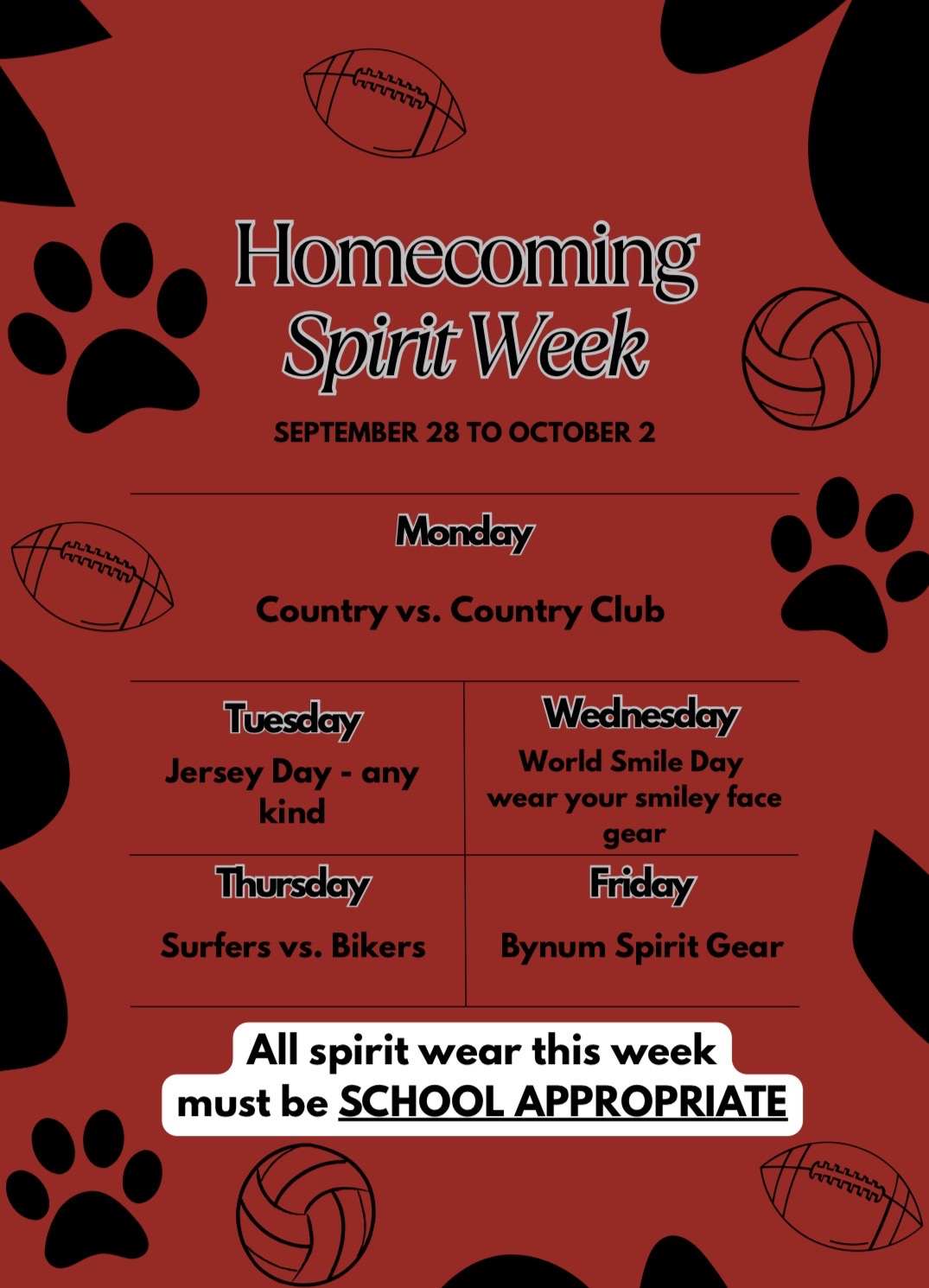 Homecoming Week Starts Next Monday!