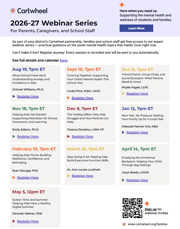 Webinar Series- mental health topics that matter most
