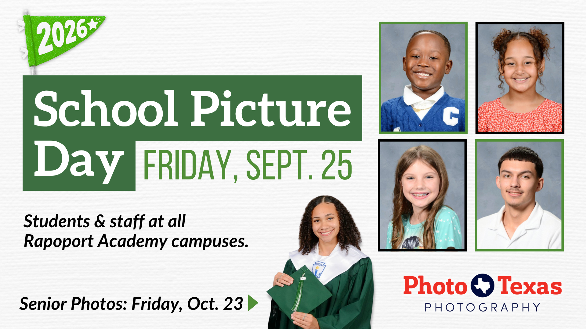 School Picture Day- THIS Friday, Sept. 25