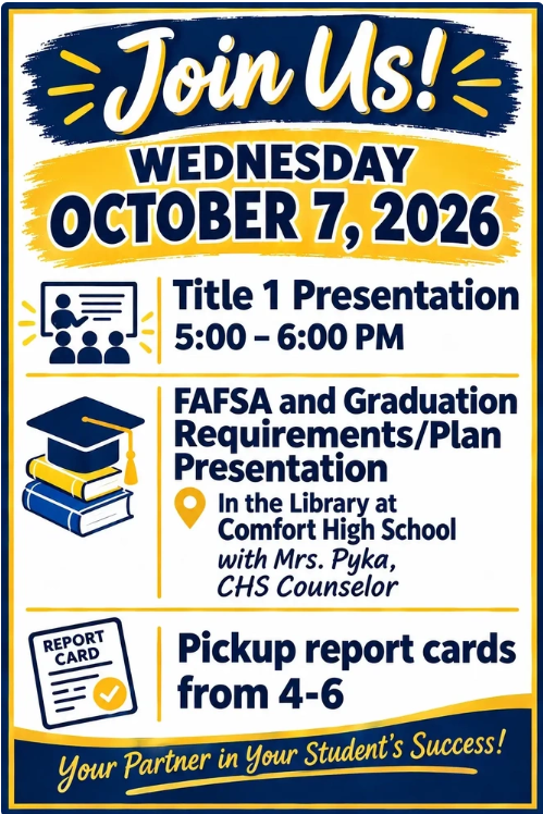 Graduation Requirements/ Plan, FAFSA Update & Title 1 - Presentations October 7th