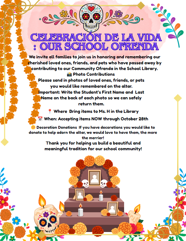 DIA DE LOS MUERTOS - WILLIAMS COMMUNITY OFRENDA