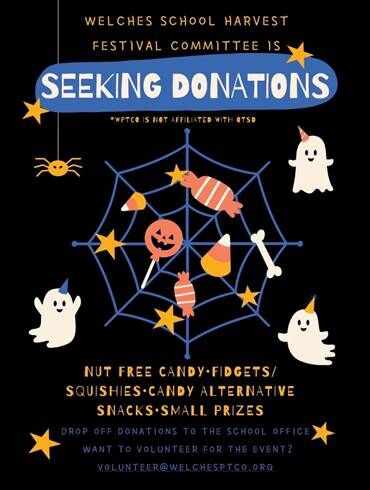 Donations for Harvest Festival
Nut Free candy, fidgets, squishies, candy alternative snacks, small prizes
