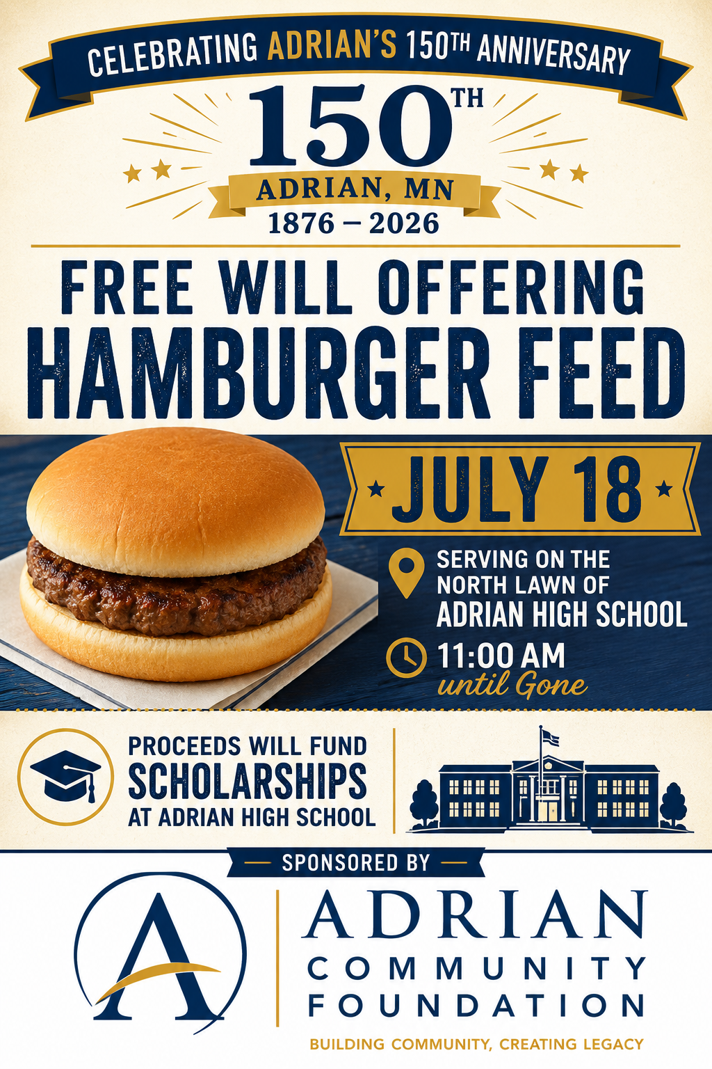 July 18th - All School Reunion + Burger Feed
