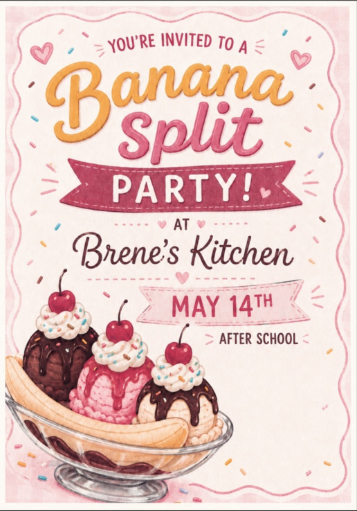 Banana Split Party Today!