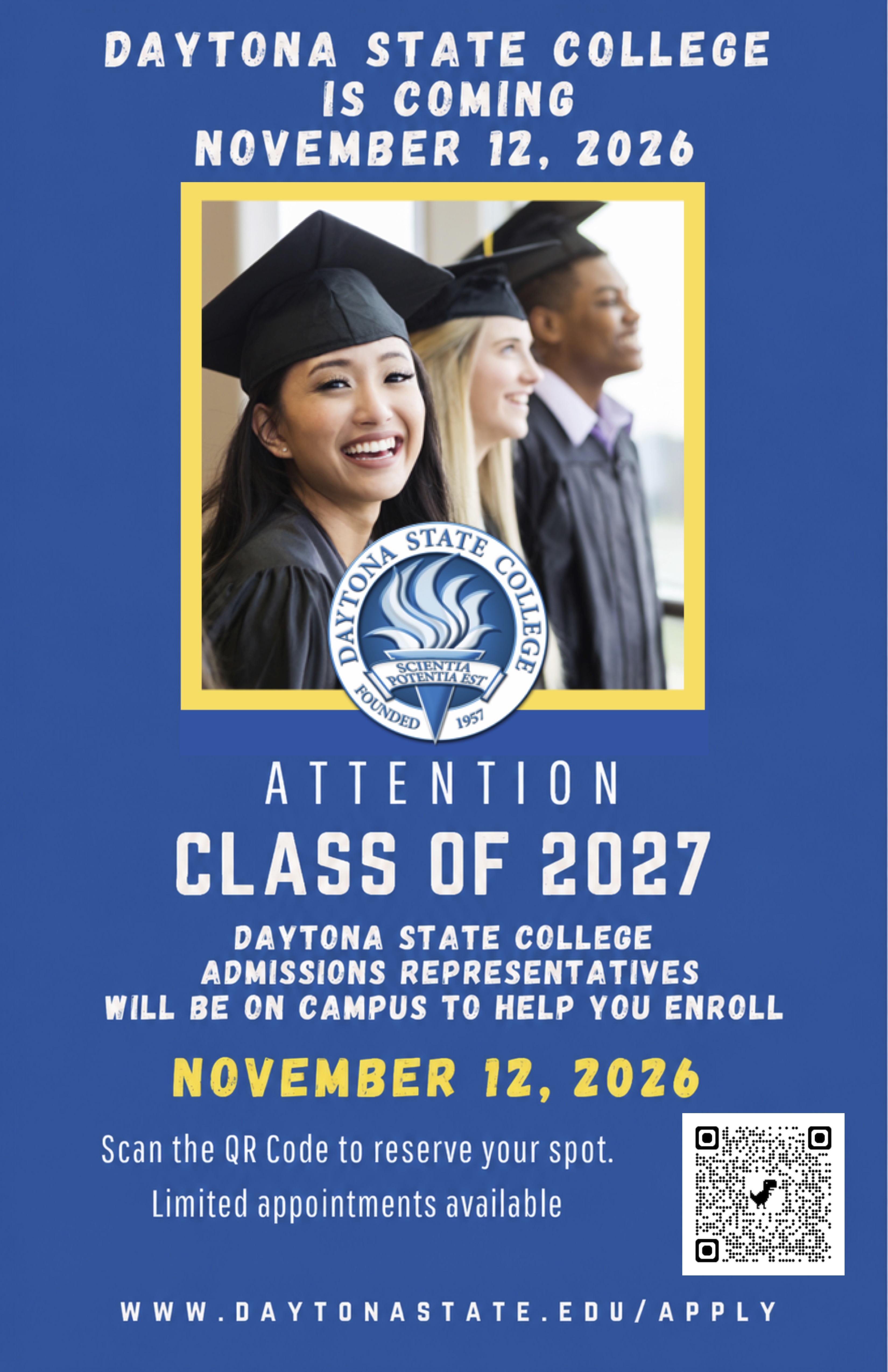 Daytona State College Senior Admission Day is coming up! 