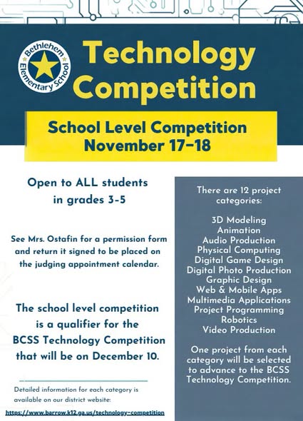 3rd-5th Grade Technology Competition Information