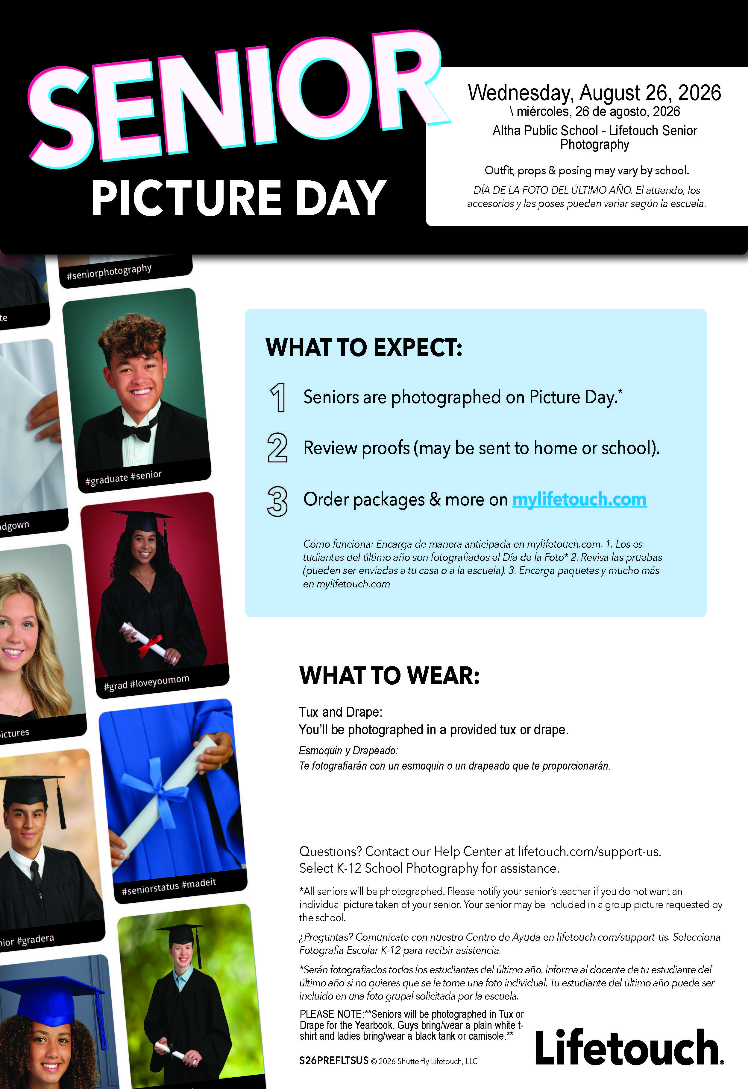 Senior Picture Day August 26th