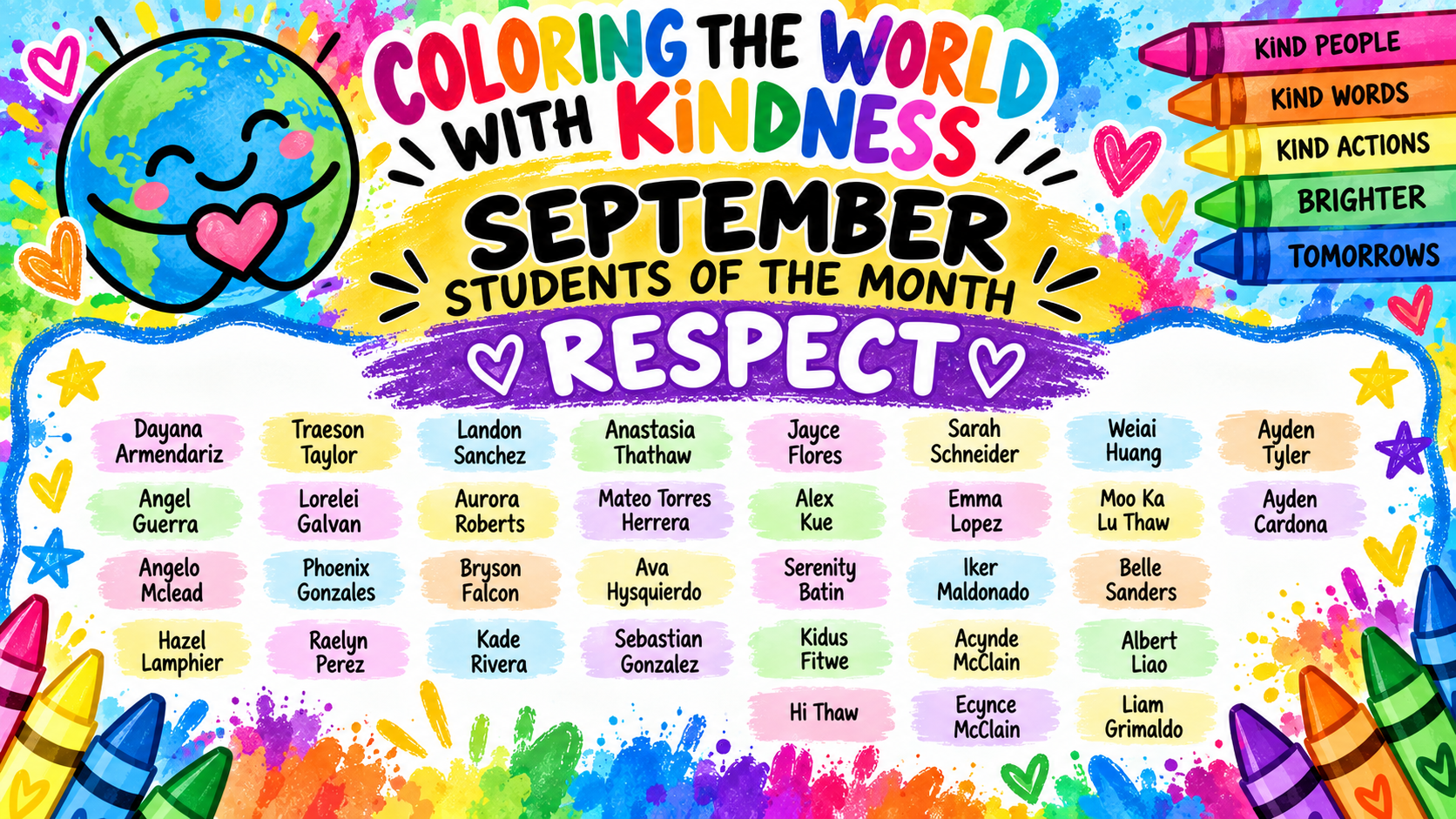 September Students of the Month