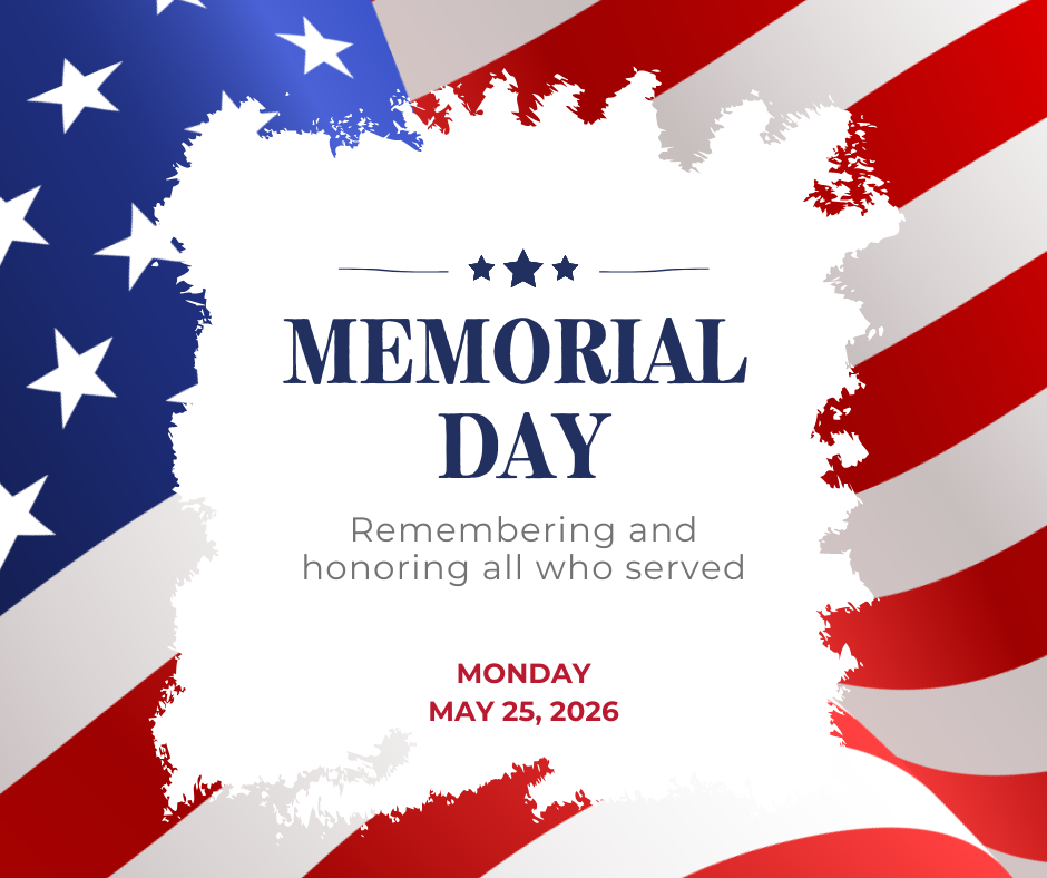 No School on Monday for Memorial Day 🇺🇸 and it's Flyer Friday!