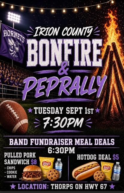 Bonfire, Pep Rally and Meal Deals
