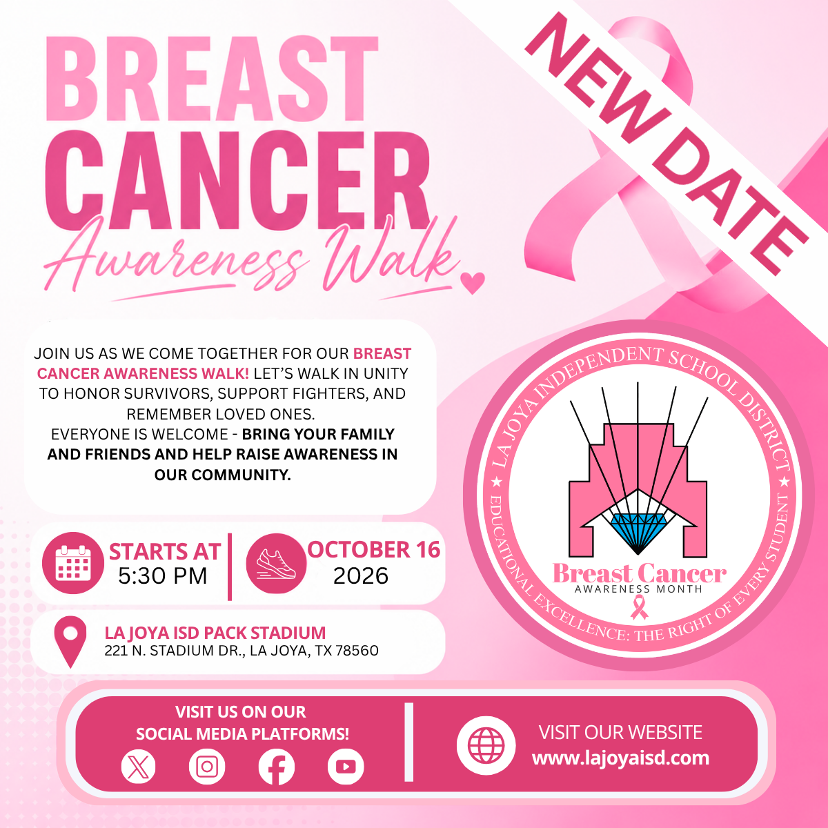 📣💕 NEW DATE!