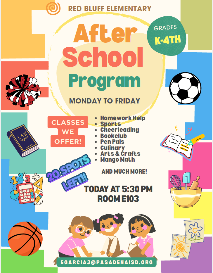 ACE Afterschool Program- Information/ Programa de ACE Despues de Escuela- THURSDAY, OCT 15