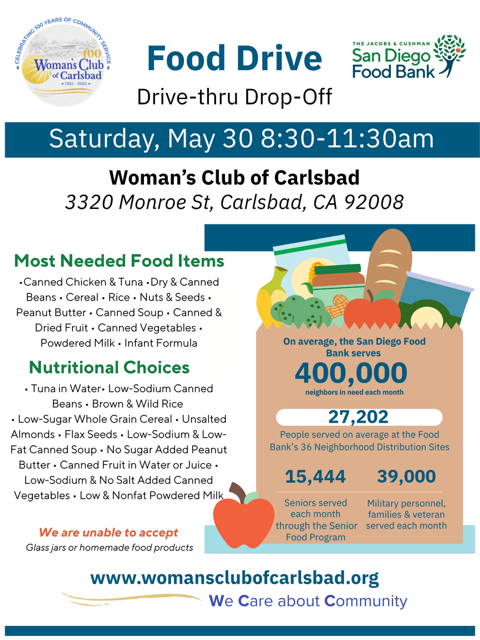 Women's Club of Carlsbad-Food Drive