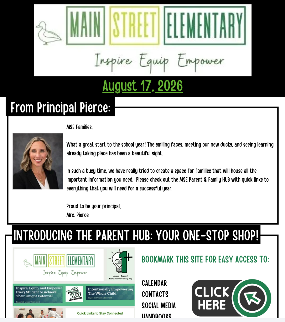 MSE Newsletter - Week of August 17th