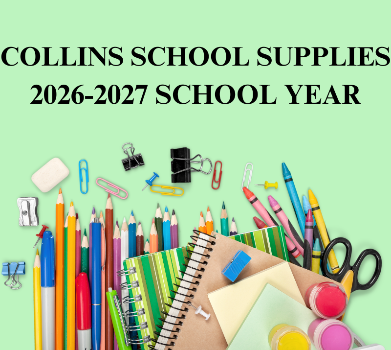 Collins School Supplies 2026-2027 School Year
