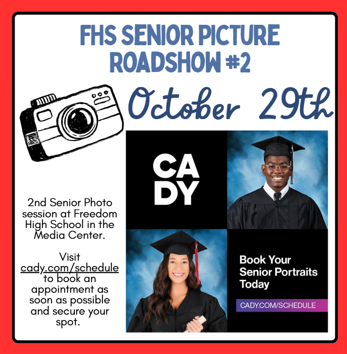 Senior Pictures - Picture Roadshow #2 and Yearbook sale