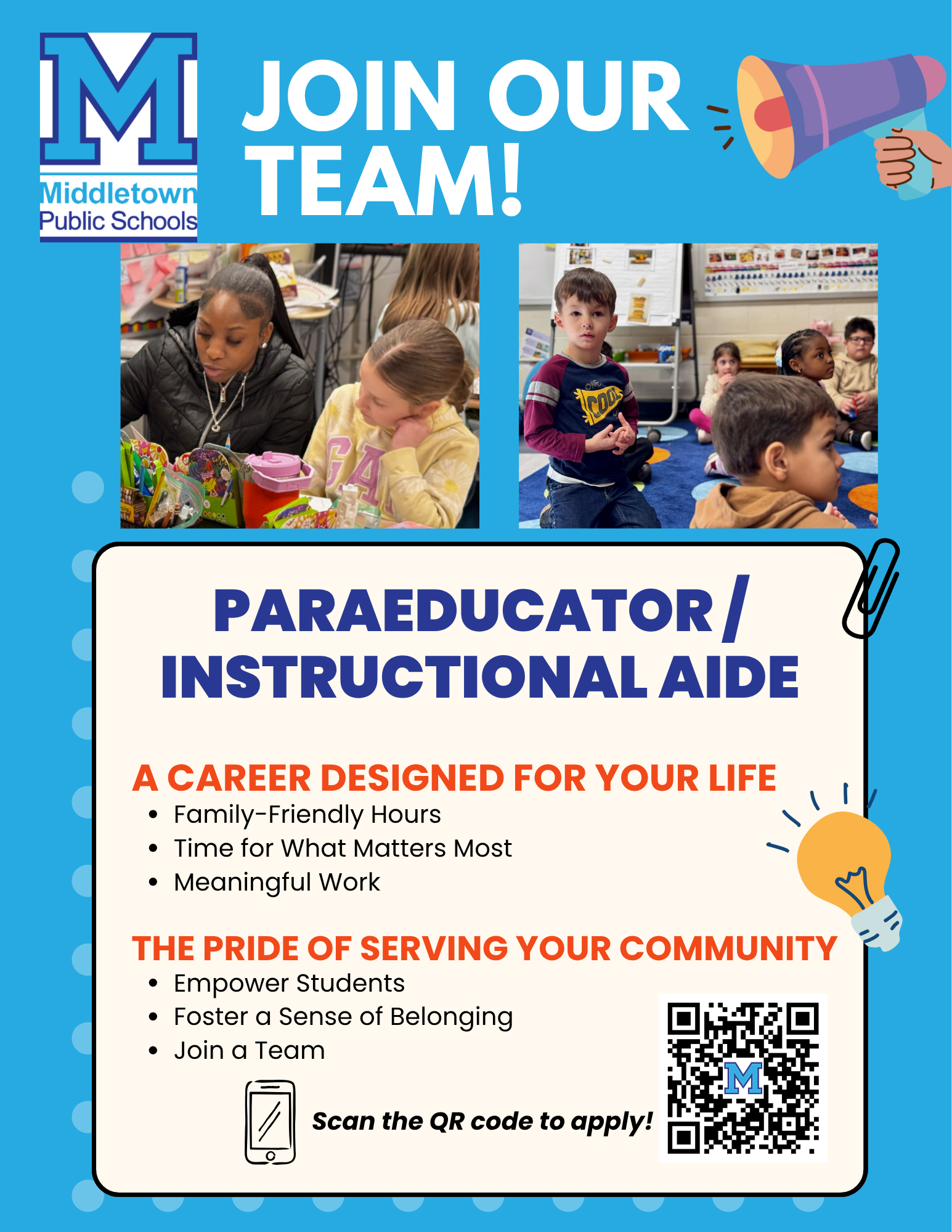 NOW HIRING: Paraeducators/Instructional Aides Wanted for MPS!