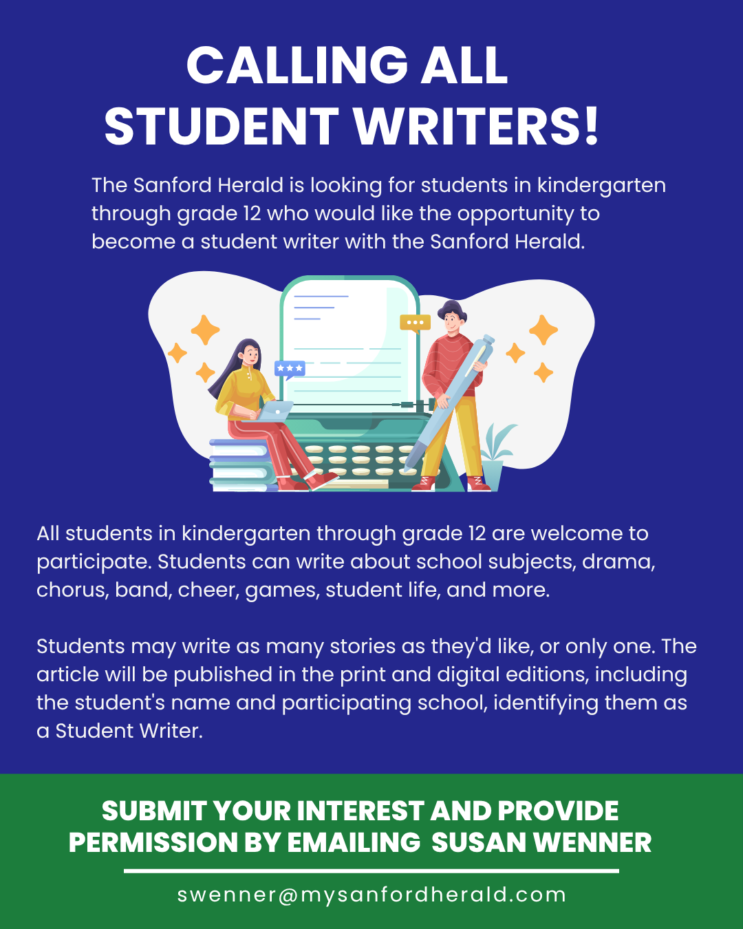 Sanford Herald Writing Opportunity 
